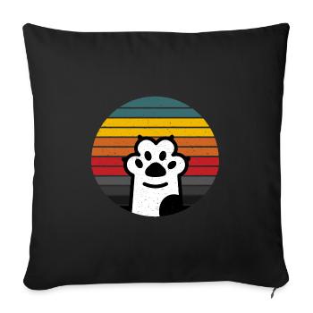 PATTE DE CHAT RÉTRO VINTAGE - Housse de coussin décorative 45 x 45 cm - noir - Devant