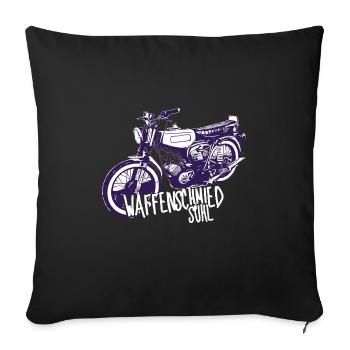 Simme Sr51/Schwalbenfahrer / Ostalgie /Mofa / KR51 - Sofakissenbezug 45 x 45 cm - Schwarz - Vorne
