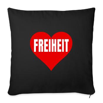 Love Freiheit Demo Demonstration Grundrechte - Sofakissenbezug 45 x 45 cm - Schwarz - Vorne