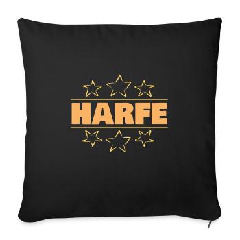 Harfe - Sofakissenbezug 45 x 45 cm - Schwarz - Vorne