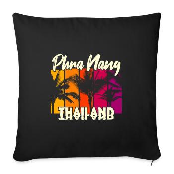 Phra Nang Thailand - Sofa pillowcase 17,3'' x 17,3'' (45 x 45 cm) - black - Front