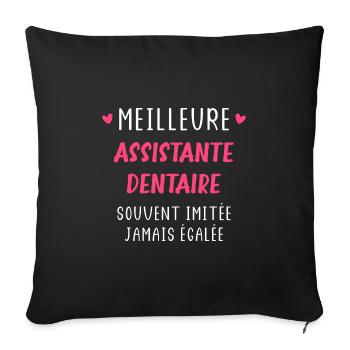 assistante dentaire - Housse de coussin décorative 45 x 45 cm - noir - Devant