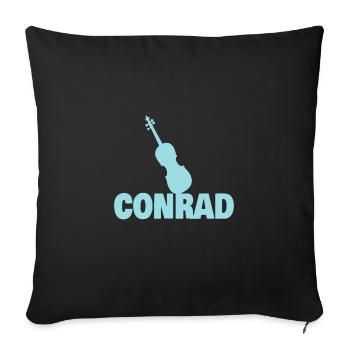 Violon Conrad - Housse de coussin décorative 45 x 45 cm - noir - Devant