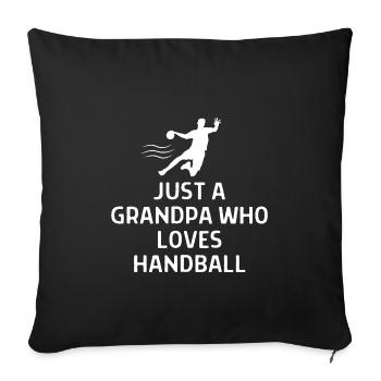 Un joueur de handball de handball dit cadeau - Housse de coussin décorative 45 x 45 cm - noir - Devant