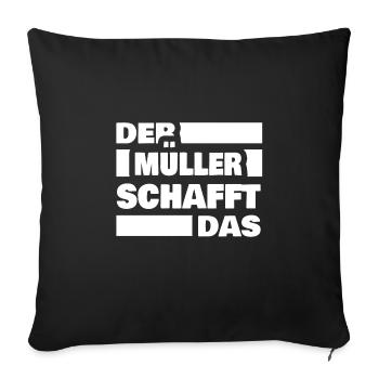 Arbeit Müller - Sofakissenbezug 45 x 45 cm - Schwarz - Vorne