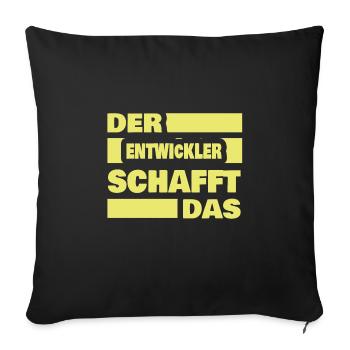 Entwickler als Arbeit - Sofakissenbezug 45 x 45 cm - Schwarz - Vorne
