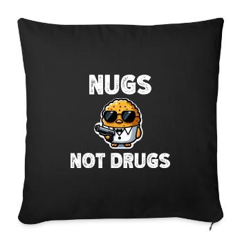 Croquettes de poulet drôle pépite de poulet dessin - Housse de coussin décorative 45 x 45 cm - noir - Devant