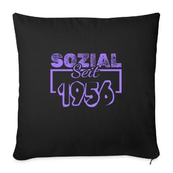 1956 - Sofa pillowcase 17,3'' x 17,3'' (45 x 45 cm) - black - Front