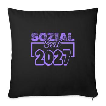 Social 2027 - Housse de coussin décorative 45 x 45 cm - noir - Devant