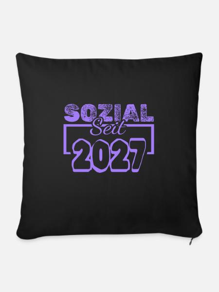 Sozial 2027 - Sofakissenbezug 45 x 45 cm - Schwarz