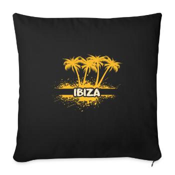 Ibiza as a party - Sofa pillowcase 17,3'' x 17,3'' (45 x 45 cm) - black - Front