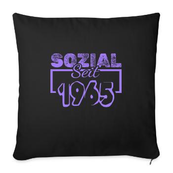 Travailleur social 1965 - Housse de coussin décorative 45 x 45 cm - noir - Devant