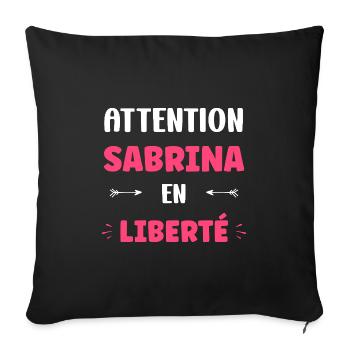 Sabrina - Housse de coussin décorative 45 x 45 cm - noir - Devant