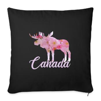 Flowers Canada Moose - Sofa pillowcase 17,3'' x 17,3'' (45 x 45 cm) - black - Front