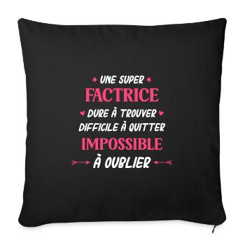 Super factrice - Housse de coussin décorative 45 x 45 cm - noir - Devant