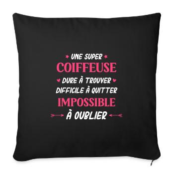Super Coiffeuse - Housse de coussin décorative 45 x 45 cm - noir - Devant