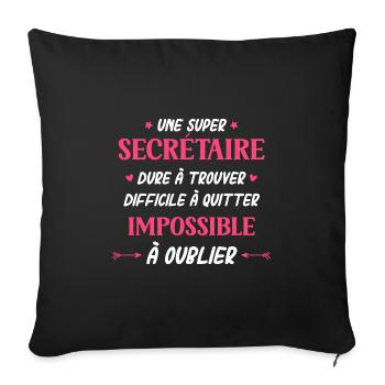 Super SECRÉTAIRE - Housse de coussin décorative 45 x 45 cm - noir - Devant