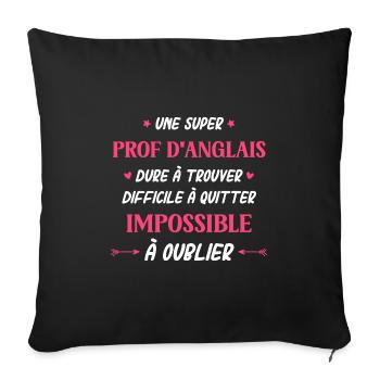 Super prof d'anglais - Housse de coussin décorative 45 x 45 cm - noir - Devant