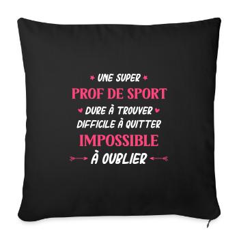Super prof de sport - Housse de coussin décorative 45 x 45 cm - noir - Devant