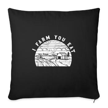 Lustiger Landwirt Spruch mit Traktor - Sofakissenbezug 45 x 45 cm - Schwarz - Vorne