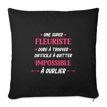 Super fleuriste - Housse de coussin décorative 45 x 45 cm - noir - Devant