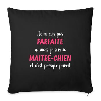 Maitre chien - Housse de coussin décorative 45 x 45 cm - noir - Devant