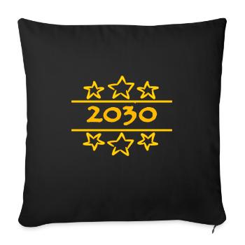 2030 - Sofa pillowcase 17,3'' x 17,3'' (45 x 45 cm) - black - Front