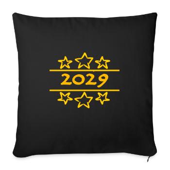 2029 - Sofa pillowcase 17,3'' x 17,3'' (45 x 45 cm) - black - Front