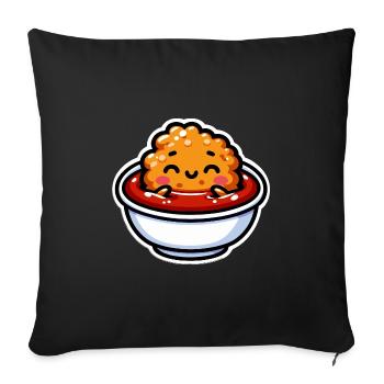 Croquettes De Poulet Drôle Pépites Image - Housse de coussin décorative 45 x 45 cm - noir - Devant