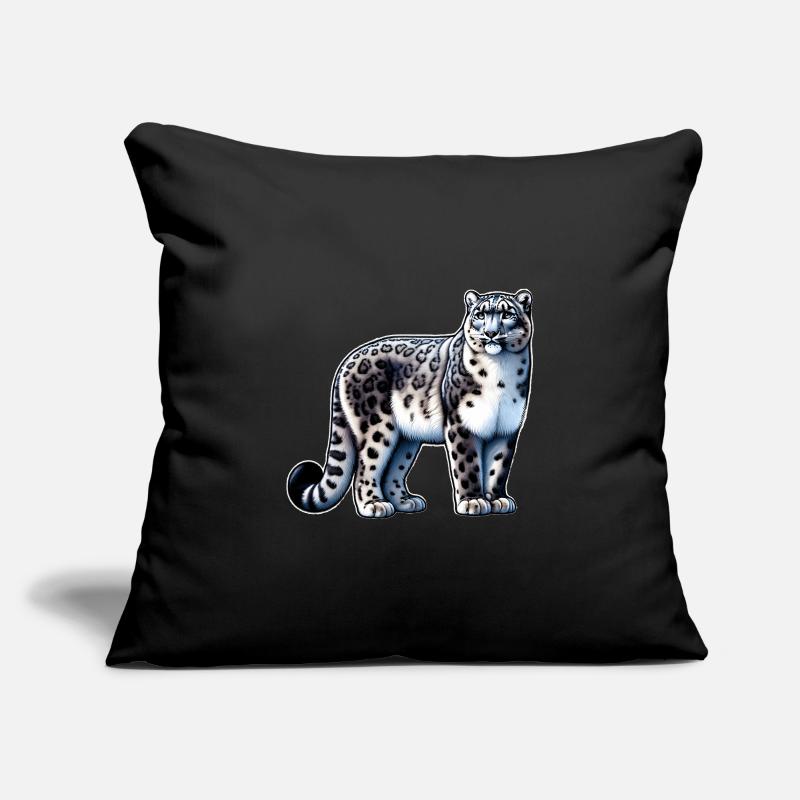 Léopard des neiges Léopard blanc Léopard Housse de coussin décorative 45 x 45 cm