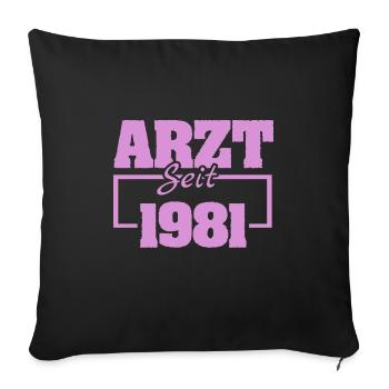 1981 - Housse de coussin décorative 45 x 45 cm - noir - Devant