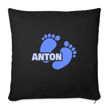 Naissance Anton - Housse de coussin décorative 45 x 45 cm - noir - Devant