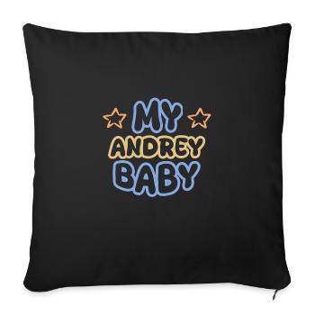 Andreï comme prénom - Housse de coussin décorative 45 x 45 cm - noir - Devant
