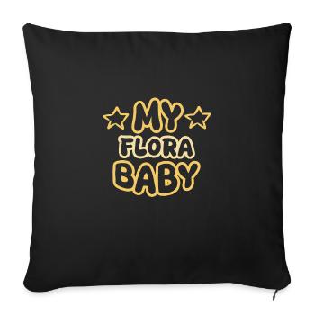 Flore de naissance - Housse de coussin décorative 45 x 45 cm - noir - Devant