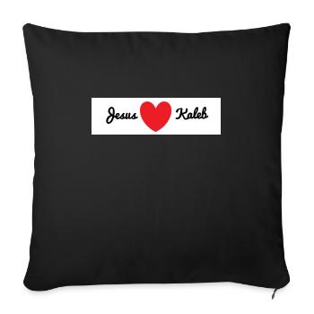 Jésus aime Caleb - Housse de coussin décorative 45 x 45 cm - noir - Devant