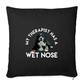 Bernese Mountain Dog - Sofa pillowcase 17,3'' x 17,3'' (45 x 45 cm) - black - Front