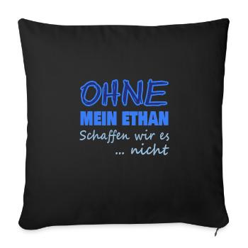 Held für Ethan Spruch Vorname - Sofakissenbezug 45 x 45 cm - Schwarz - Vorne