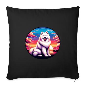 Chien Samoyède Cadeaux Mignon Samoyède Chien Graphique - Housse de coussin décorative 45 x 45 cm - noir - Devant