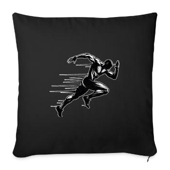 Bahnläufer Sprinter Sprint 100m Sprinter - Sofakissenbezug 45 x 45 cm - Schwarz - Vorne