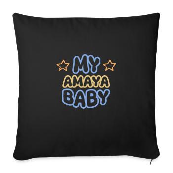 First name Amaya - Sofa pillowcase 17,3'' x 17,3'' (45 x 45 cm) - black - Front