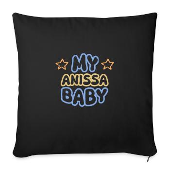 Gift for Anissa - Sofa pillowcase 17,3'' x 17,3'' (45 x 45 cm) - black - Front