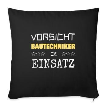 Technicien en construction comme vocation - Housse de coussin décorative 45 x 45 cm - noir - Devant