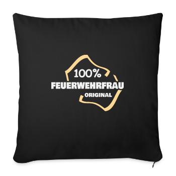 Occupation: Firefighter - Sofa pillowcase 17,3'' x 17,3'' (45 x 45 cm) - black - Front