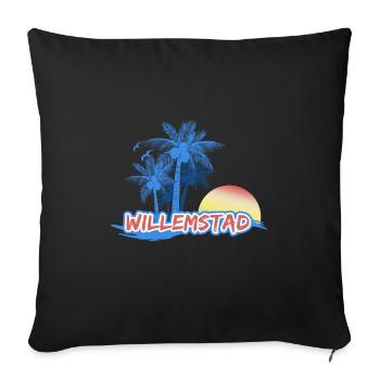 Willemstad Beach - Sofa pillowcase 17,3'' x 17,3'' (45 x 45 cm) - black - Front
