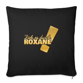 Prénom Roxane - Housse de coussin décorative 45 x 45 cm - noir - Devant
