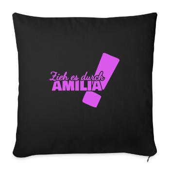 Cadeau pour Amilia - Housse de coussin décorative 45 x 45 cm - noir - Devant