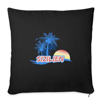 Gift for Sicily - Sofa pillowcase 17,3'' x 17,3'' (45 x 45 cm) - black - Front