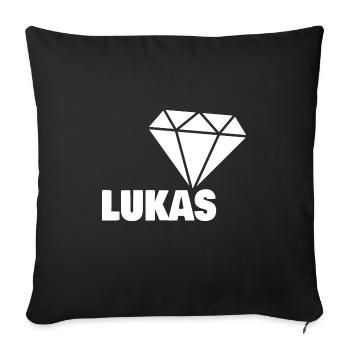 Gift for Lukas - Sofa pillowcase 17,3'' x 17,3'' (45 x 45 cm) - black - Front