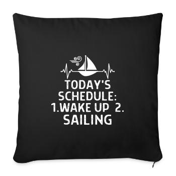 Seefahrer Segeln Seemann Capitän Geschenk Sprüche - Sofakissenbezug 45 x 45 cm - Schwarz - Vorne