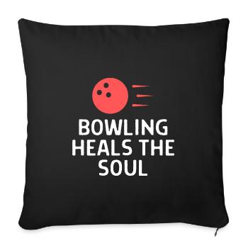 Bowling Dictons Bowling Bowler Skittles Cadeau - Housse de coussin décorative 45 x 45 cm - noir - Devant